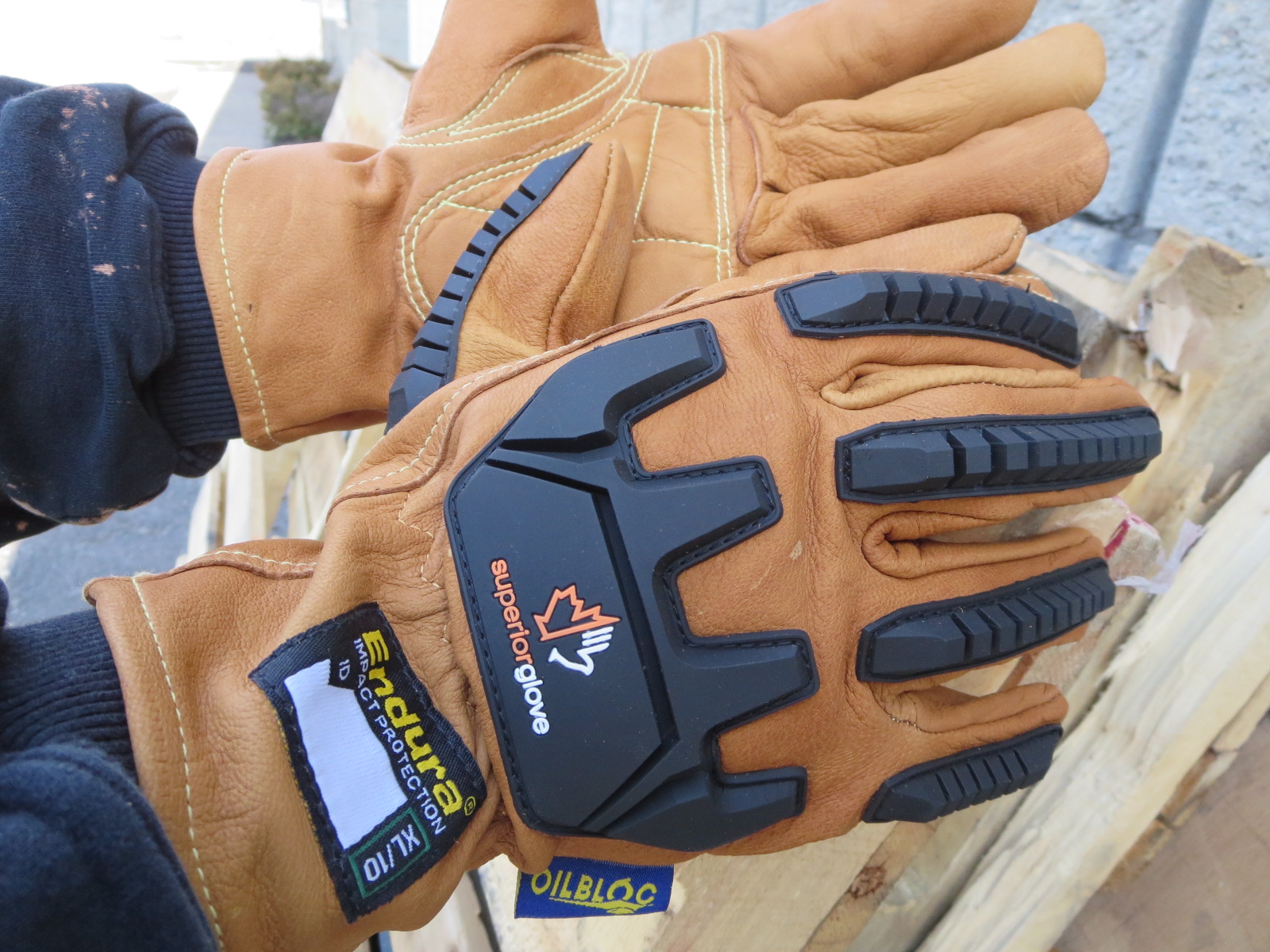 Superior Glove® 378GOBBFC Endura® Oilbloc™ Impact Driver Gloves with Finger Caps